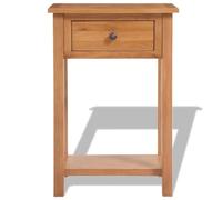 Générique Table Console 50 x 32 x 75 cm en Bois de Chêne Massif | Design compact, tiroir de rangement, style rustique, salon, couloir, entrée, support téléphone, table d'appoint