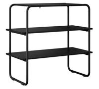 Générique Table Console Chêne Noir 100 x 41 x 75 cm Bois d'Ingénierie | Étagère pratique, s plastique, cadre acier galvanisé, entrée et salon, design moderne