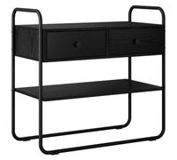 Générique Table Console Chêne Noir 80 x 40 x 75 cm Bois d'Ingénierie | Usage intérieur, entrée ou salon, surface étroite, rangement essentiels, cadre acier galvanisé, montage tournevis