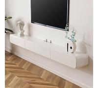 Générique Table Console d'entrée avec Base en métal, étagère Fine à Placer derrière Le canapé, Meuble TV Mural Moderne avec Rangement, Blanc Brillant, 120 cm.