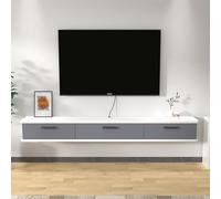 Générique Table Console d'entrée avec Base en métal, étagère Fine derrière Le canapé, Meuble TV Mural Suspendu - Console TV Moderne et Longue avec Porte Rabattable et Rangement - Meuble Suspendu pour