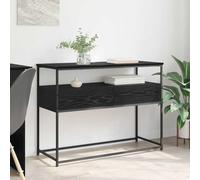 Générique Table Console Industrielle Chêne Noir 100 x 40 x 75 cm en Bois d'ingénierie avec étagères, Design Moderne pour Couloir ou entrée, Rangement Pratique pour déco et Essentiels