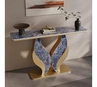 Générique Table Console, Table Console Moderne pour la décoration d'un Couloir, Table d'entrée étroite, Bureau décoratif pour Hall d'entrée (doré, diamètre 100 cm)