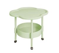 Générique Table d'Appoint Mobile 2 Niveaux avec roulettes,Table de Chevet Moderne Style Minimaliste,Petite Table Basse avec Plateau Amovible pour Canapé,Salon,Chambre et Bureau (Vert)