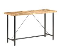 Générique Table De Bar 180x70x107 Cm Bois De Manguier Brut | Look Industriel, Pieds En Fer Enduit De Poudre, Unique Grain De Bois, Pour Cuisine Ou Salle À Manger