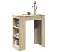 Générique Table De Bar Bois D'Ingenierie Chene Sonoma | 3 Compartiments De Rangement, Facile A Nettoyer, Fixation Murale Incluse, Pour Cuisine Salon