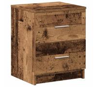 Générique Table De Chevet à 2 Tiroirs en Bois Ancien 40x36x50 Cm | Rangement livre et magazine,poignées pratiques,hauteur accès lit,surface lisse,fixation murale fournie