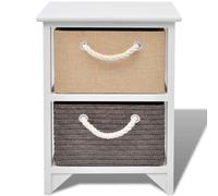 Générique Table de Chevet Bois avec 2 Tiroirs, Table de Nuit Rustique | Poignée à cordon,charme rustique,espace de rangement,support de téléphone,armoire latérale,table auxiliaire