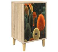 Générique Table de Chevet ZAANDAM Chêne Sonoma 36 x 33 x 60 cm | Bois d'ingénierie,forme rectangulaire,compartiments spacieux,fixation murale fournie,chiffon sec