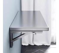 Générique Table Pliante Murale en Acier Inoxydable, Bureau Flottant pour Cuisine et Garage
