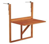 Générique Table Suspendue Pliable en Bois d'acacia Massif 64,5x44x80 cm pour Balcon, terrasse ou Patio, Table Basse multifonctionnelle à Fixer sur Balustrade