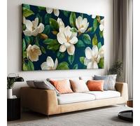 Générique Tableau Décoration avec Cadre Magnolia Blanc 90x60cm Impression sur Toile Murale Moderne, Image Art Grand Format Décoratif Mural pour Salon Chambre Maison Bureau