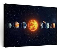 Générique Tableau Decoration Murale, Moderne Decoration Maison, Impression sur Toile Espace Système Solaire Astronomie, Grande Décoration pour Chambre Garçon Bureau Salle de Jeux 100x70 cm