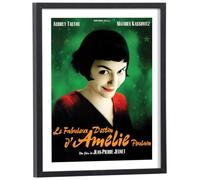 Générique Tableau Le fabuleux destin d'Amélie Poulain 30 x 40 cm avec cadre en bois noir inclus - Affiche de film culte français