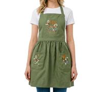 Générique Tablier De Cuisine Pour Femmes Avec 2 Poches, Motif Floral Brodé