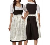 Générique Tablier demi-lacé pour femme, costume traditionnel bavarois de l'Oktoberfest, pour déguisement de fête (Beige, M)