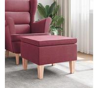 Générique Tabouret canapé Bois rembourré Rouge Bordeaux avec Pieds en Bois, Repose-Pied Confortable pour Salon, Assise supplémentaire compacte et Stable, Charge Max 110 kg