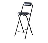 Générique Tabouret de Bar Pliant avec Dossier, Chaise Pliante en Rembourrée À Hauteur de Comptoir, Tabourets Hauts Pliants Portables pour Camping, Cuisine, Jardin(80cm/32in)