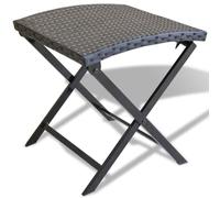Générique Tabouret Pliable Rotin PE Noir | Cadre en Acier, Imperméable, Usage Intérieur et Extérieur, Charge Max 110 kg