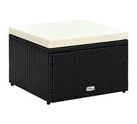Générique Tabouret/Repose-Pied Résine tressée 53 x 53 x 30 cm Noir,Meubles,Poufs,Noir,6 KG,42671