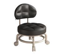 Générique Tabouret Roulant Confortable avec Soutien Lombaire, Noir
