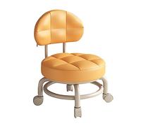 Générique Tabouret Roulant Confortable avec Soutien Lombaire, Orange