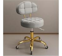 Générique Tabouret Roulant Réglable avec Support Dorsal - Chaise Pivotante Hydraulique Ergonomique, De Travail Rond en Métal for Salon Beauté, Spa, Tatouage, Comptoir Et Bureau(A)