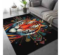 Générique Tapis 140x200 cm Imitation Cachemire Doux Motif 3D Tiger Antidérapant Lavable Machine et Main Nettoyage Facile Wildtiere Graffiti Grand Tapis Chambre et Salon familial27K-20