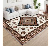 Générique Tapis Bohémien Exotique Tribal Lavable Antidérapant 240 x 300 cm | Poils Courts Tapis Ethnique Motifs En Diamant pour Salon Chambre Entrée Couloir style Décoratif Pensé