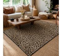 Générique Tapis Carré,Beige rétro, Marron, Noir, 100 x 100 cm, Tapis Poils Ras Lavable Antidérapant pour Salon Décoratif Canapé Chambre Entrée Salle Couloir