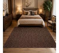 Générique Tapis Carré,Rétro Marron, Noir, 150 x 150 cm, Tapis pour Salon Chambre Décoratif Coussin de Chaise Canapé Natte Coussinets,