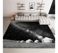 Générique Tapis Chambre Ado Adulte Tapis Sol Antidérapant Galaxie Désert Noir Ciel Étoilé, 3D Lavable Tapis de Salon Carpets Décoration Chambre Couloir Cuisine, 180x240 cm
