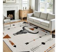 Générique Tapis Chambre Mystique Tribu Grand Tapis de Salon 160x230 cm Crâne Vache Triangle Doux à Poils Courts Antidérapant Intérieur Moelleux pour Salon Chambre Salle à Manger Bureau