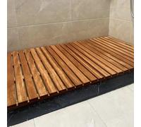 Générique Tapis de Bain antidérapant de Luxe pour Douche, Tapis de Salle de Bain en Bois, Petit et Grand Format, Tapis de Sauna/Spa à Lattes à séchage Rapide, Tapis de Sol Hydrofuge remplaça