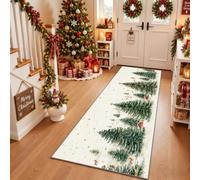 Générique Tapis de Couloir 60x120 cm Sapin de Noël Tapis Cuisine Vert Forêt | Tapis Couloir Interieur pour Salon Chambre Entrée, Antidérapant Lavable Interieur Carpet