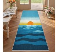 Générique Tapis de Couloir Coucher de Soleil Océan 70x200 cm, Géométrie Abstraite Tapis Couloir Antidérapant Lavable en Machine Doux à Poil Ras pour Cuisine Couloir Chambre et Entrée TWX250ld