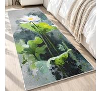 Générique Tapis de Couloir Fleur de Lotus Blanc 80x150 cm, Botanique Chinoise Tapis Couloir Antidérapant Lavable en Machine Doux à Poil Ras pour Cuisine Couloir Chambre et Entrée LL335zjnn