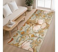 Générique Tapis de Couloir Fleurs Art Nouveau 60x180 cm, Tapis de Passage Motif Fleurs pour Cuisine Salon Chambre Balcon Entrée Interieur, Antidérapant et Lavable