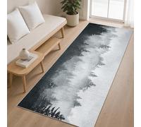 Générique Tapis de Couloir Forêt brumeuse 50x120 cm, Tapis de Passage Design Nature pour Cuisine Salon Chambre Balcon Entrée Interieur, Antidérapant et Lavable