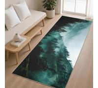 Générique Tapis de Couloir Forêt brumeuse 50x120 cm, Tapis de Passage Nature Montagnes Arbres pour Cuisine Salon Chambre Balcon Entrée Interieur, Antidérapant et Lavable