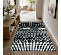 Générique Tapis de décoration,Géométrique Moderne Noir et Blanc, 110 x 180 cm, Tapis Poils Courts Salon Chambre, Table Chaises Salle à Manger Décoration,