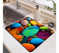 Générique Tapis de Drainage Abstrait Noir Blanc Or, Motif d’Art Fluide, Tapis de séchage antidérapant pour Plan de Travail de Cuisine en silicone-40cm×60cm=15.75 inch×23.62 inch