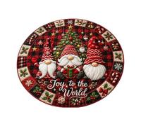 Générique Tapis de Noël Lavable antidérapant Illusion d'optique GNOME Rond | Tapis de fêtes, décorations de Noël pour Intérieur, Extérieur, Salon, Chambre, Entrée, Porche, Bureau, Ferme, Sol,