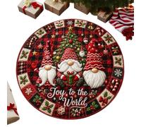 Générique Tapis de Noël Lavable antidérapant Illusion d'optique GNOME Rond | Tapis de Noël Lavable Paillasson pour Intérieur, Extérieur, Salon, Chambre, Entrée, Porche, Bureau, Ferme, Sol,