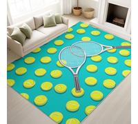 Générique Tapis de Salon 50 x 80 cm, Antidérapant Et Lavable en Machine Tapis, Poil Ras Dessin Animé Sportif Dynamique Vibrant Sportif Frais Tennis Tapis pour Salon, Chambre à Coucher