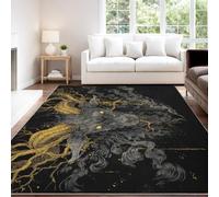 Générique Tapis De Zone, Sombre Mythique Bête Corne Or Noir Fantaisie Décoratif Imprimé Tapis Antidérapant, Facile À Nettoyer Tapis Carré Ménage Tapis De Sol De Canapé Antidérapant 160 x 230 cm