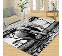 Générique Tapis éléphant 80 x 120 cm, Petit Tapis Lavable éléphant Africain pour Chambre à Coucher, Tapis antidérapant pour Salon, Cuisine, décoration d'intérieur