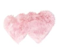 Générique Tapis en Forme de cœur en Fausse Peau de Mouton, Peluches Douces et pelucheuses, lavables en Machine, décoration de de Chambre à Coucher