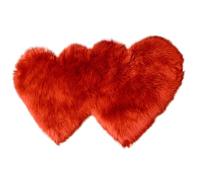Générique Tapis en Forme de cœur en Fausse Peau de Mouton, Peluches Douces et pelucheuses, lavables en Machine, décoration de de Chambre à Coucher