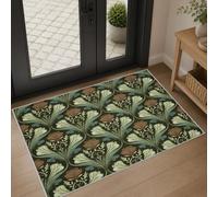 Générique Tapis Entree Interieur Floral Vert 60x90cm Antidérapant | Tapis de Porte Art Nouveau Vintage Lavable en Machine, Petit Tapis Doux pour Couloir Cuisine Descente de Lit, Lt400